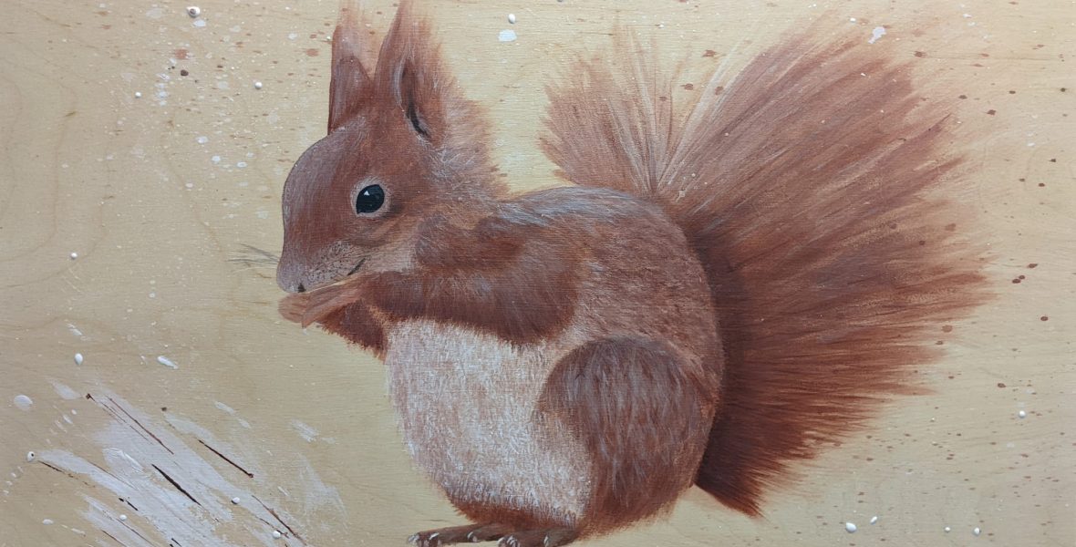Catherine Dumais artiste peintre peinture animalière écureuil